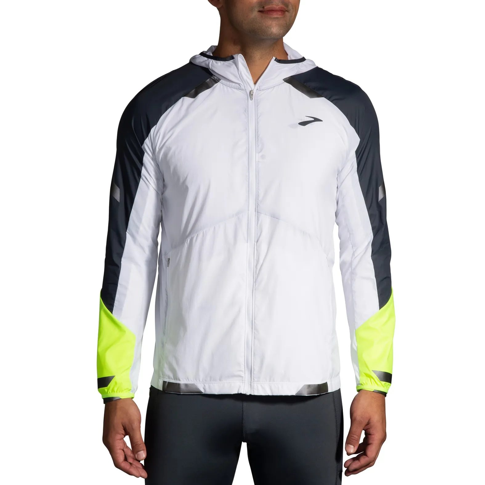 Brooks veriwide ジャンク Brooks Men's Run Visible Convertible Jacket Black/Green/White
