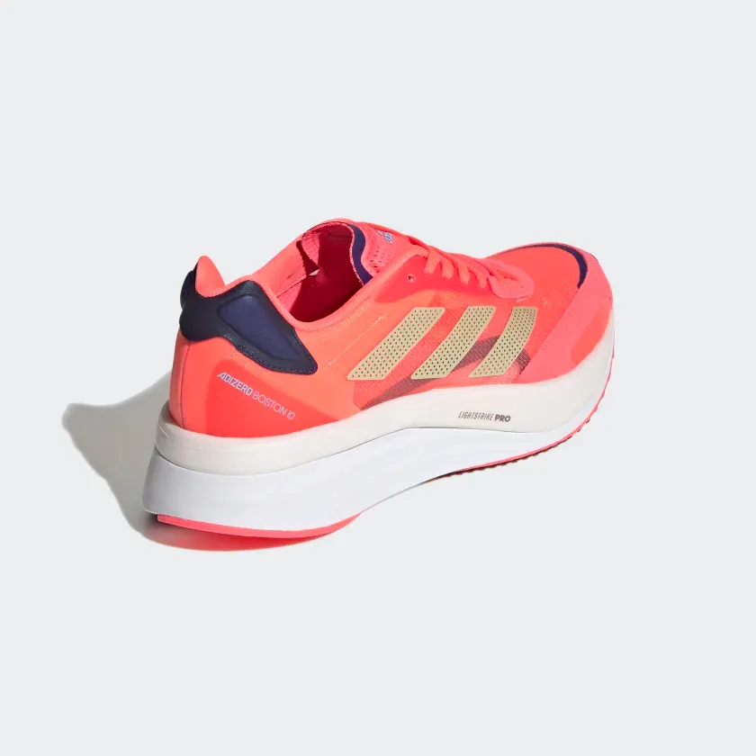 Adidas WOMEN'S ADIZERO BOSTON 10 TURBO/SANDY BEIGE MET/LEGACY INDIGO