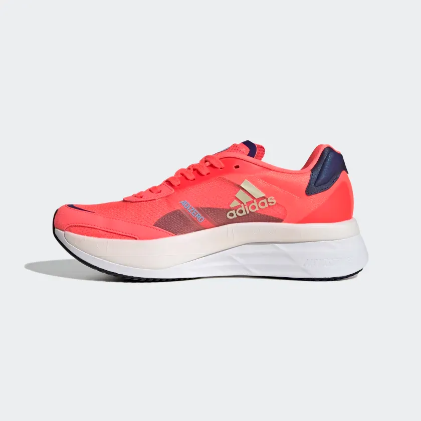 adidas gazelle silver green womens adidas Women's Adizero Boston 12 Ivory/Solar Red / 9 / B