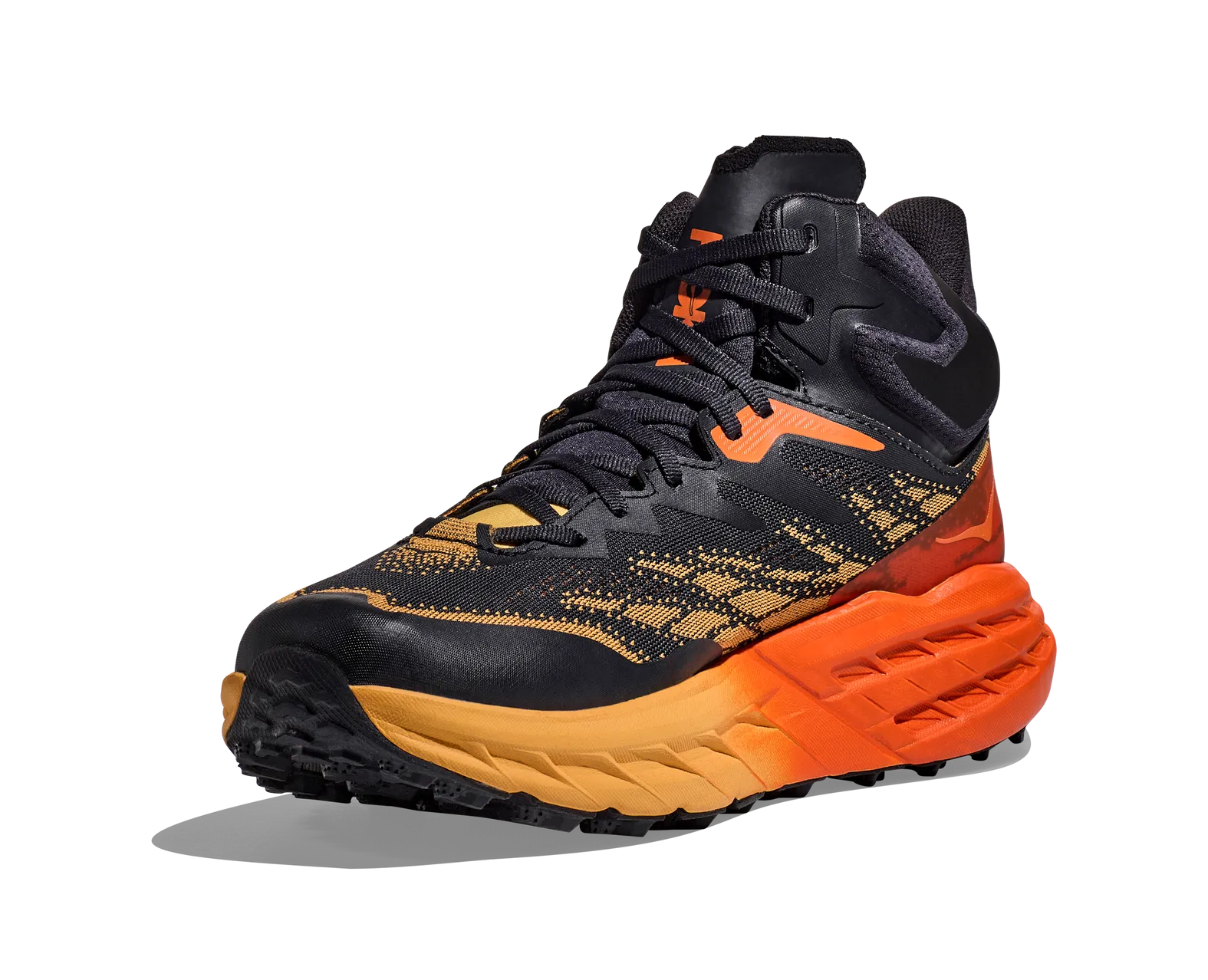 Hoka One One M Speedgoat WP Mid Mens 11.5 Trail Hiking Athletic Shoe Red Yellow HOKA Speedgoat 5 Mid Gore-Tex Trail Running Shoe (Men  main image 3